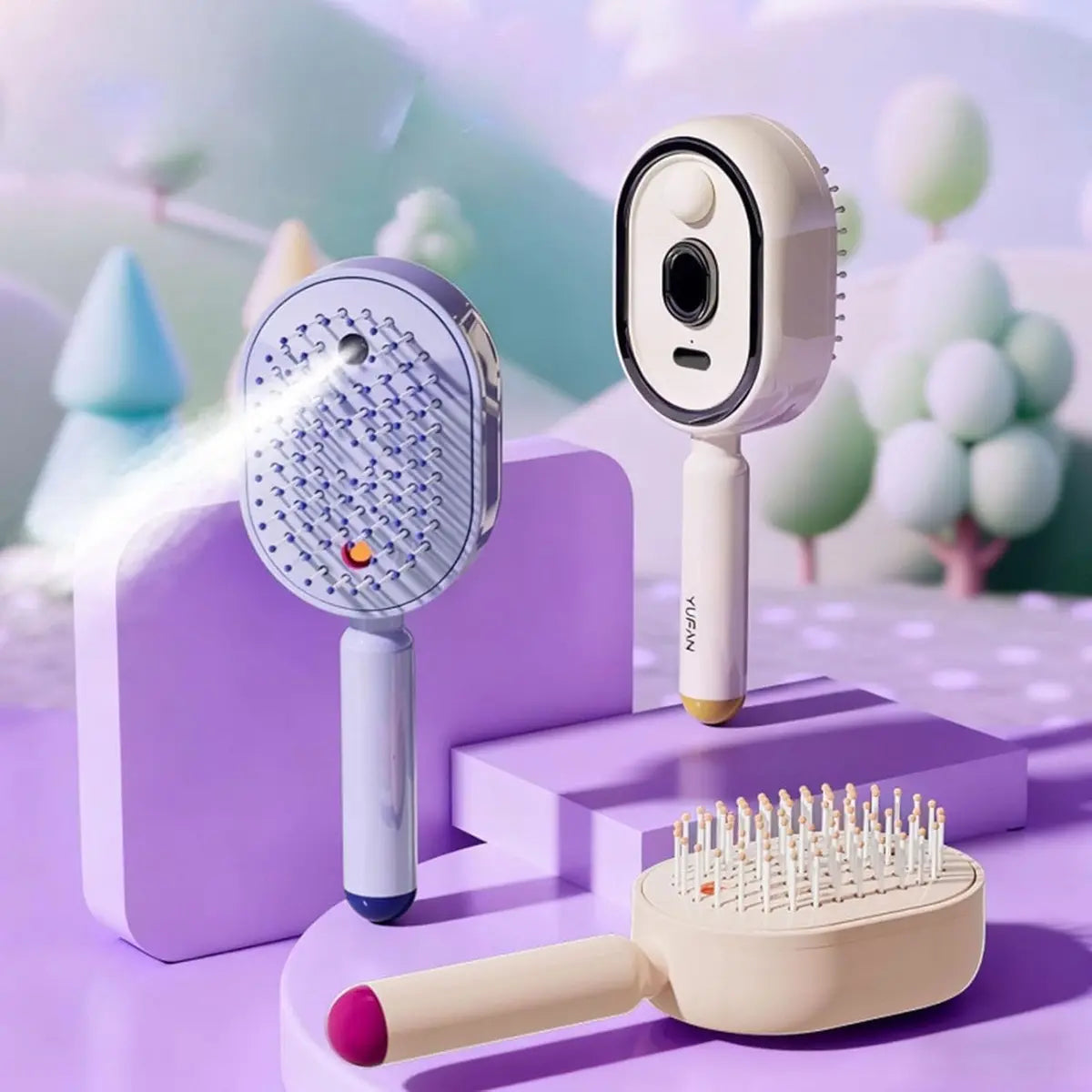 ✨ HydraSpa™ – فرشاة الشعر الذكية 4 في 1 بالرذاذ والتدليك والتنظيف الذاتي ✨